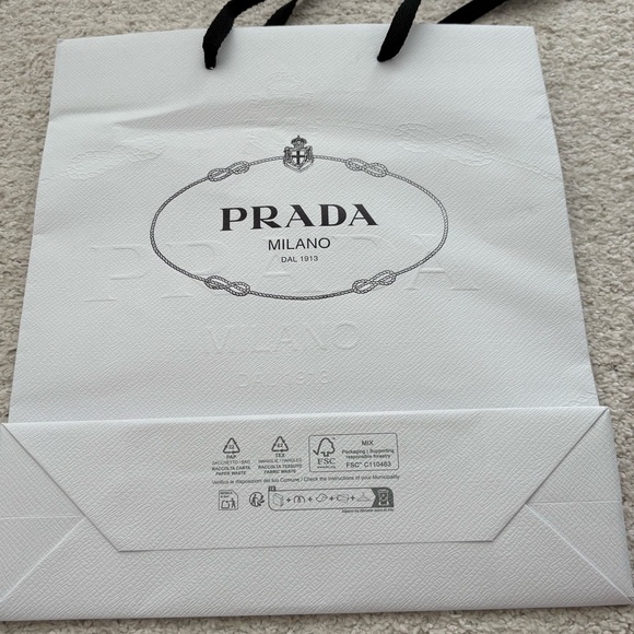 Prada White and Black Logo Shopping Bag - Picture 10 of 10